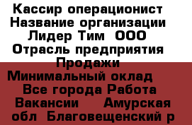 Кассир-операционист › Название организации ­ Лидер Тим, ООО › Отрасль предприятия ­ Продажи › Минимальный оклад ­ 1 - Все города Работа » Вакансии   . Амурская обл.,Благовещенский р-н